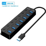 USB 3.0 HUB 7 Ports High Speed Mini Splitter OTG Adapter Docking Station For Desk PC Computer Access