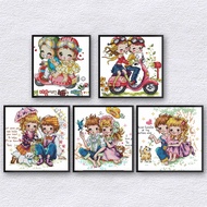 [05] Cross Stitch Cross Stitch Precise Printing Cross Stitch Thread Embroidery Cartoon Couple Kit