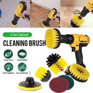 (In Stock) (6 Pieces) Electric Drill Brush Set Bathroom Scrubber Head Used With Drills Car Cleaning 