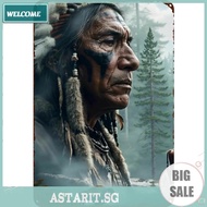 Native Americans Vintage Metal Tin Sign Iron Wall Decor for Home Office Bar Man Cave Lodge 12x16inch