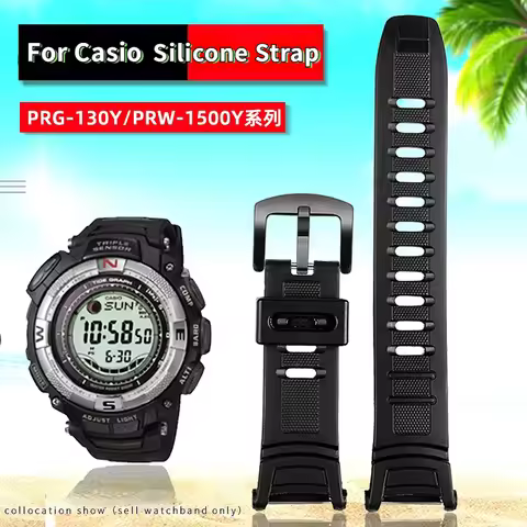 Rubber watch band For Casio PROTREK PRW-1500 PRG-130Y PRG-130 PRW-1500Y PRW-1500 26*18mm Men resin s