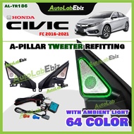 Honda Civic FC 2016-2021 - A-Pillar Tweeter Refitting with Ambient Light Automotive Car