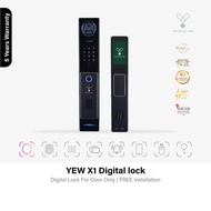 FREE Installation | Yew X1 Facial Recognition Door Digital Lock with sync and DUAL Fingerprint