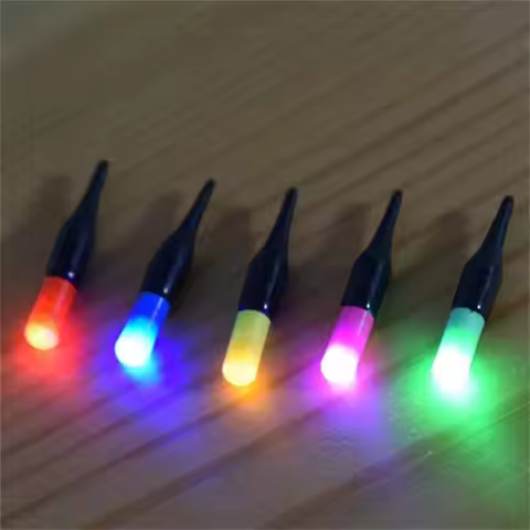 5pcs Electric Led Luminous Floating Tail Light Glow Color Change Fishing Float Tail Light Fishing Ge