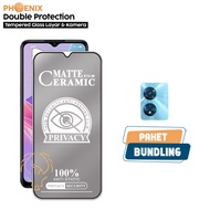 LAYAR 2 IN 1 Tempered Glass Privacy Package Oppo A97 5G Anti-Scratch Screen Free Tempered Glass Came