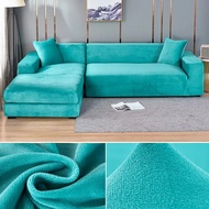 Velvet Sofa Cover Thick Elastic 1/2/3/4 Seater Sofa Cover for Living Room Velvet Plush L Shaped Corn
