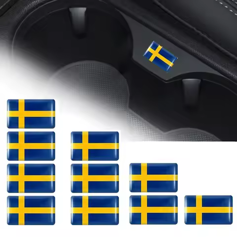 10pcs Epoxy Sweden Flags Sticker Car Interior Decoration Decal for SEAT Cupra Leon R Ibiza Ateca Spo