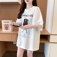 Pure Cotton Short Sleeve T-Shirt for Women - Loose Fit Summer Style 5JRJ