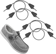 2Pairs Elastic Shoelaces for Hey Dude Shoe, No Tie Bungee Stretchy Shoe Laces,Shoe Strings Replaceme