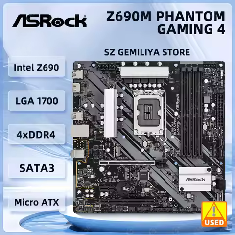 ASRock Z690M PHANTOM GAMING 4 Motherboard intel Z690 LGA1700 support 14900F 14700 13400 13600KF 1240