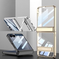 For Samsung Galaxy Flip 7 phone case Flip 7 shell film integrated leather casing holder transparent 