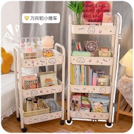 Trolley Rack Floor Snack Movable Bookshelf Dormitory Multi-Layer Kitchen Toy Bedroom Living Room Storage Shelf