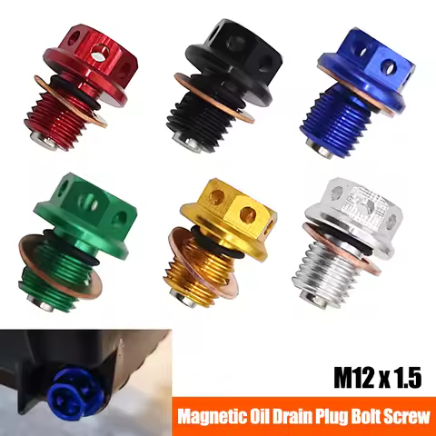 M12 x 1.5 Magnetic Oil Drain Plug Bolt Screw Washer Gasket For Yamaha YZF-R3 YZF-R25 MT-03 MT-25 Hon