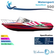 Perahu Speed Boat Fiberglass Penarik Banana Boat Patroli dan Mancing