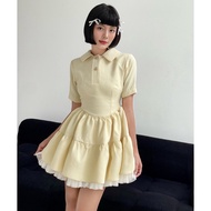 Lady here 2-layer dress with mesh