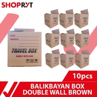 ShopRYT Balikbayan Box Travel Box Corrugated Double Wall 20x20x20 inches Brown 10pcs