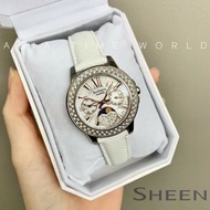 *Ready Stock*ORIGINAL Casio SHEEN SHE-3506L-7A Genuine Leather Swarovski Design Ladies Watch [Official Warranty Marco]