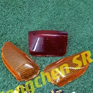 * HONDA NX105 TH110 HURRICANE TAIL LAMP COVER + REAR SIGNAL LAMP LENS SET RED + OREN