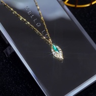 Lucky Necklace Golden Branch Jade Leaf Shining Necklace Ladies 2024 Hot Premium Pendant Top Grade Cl