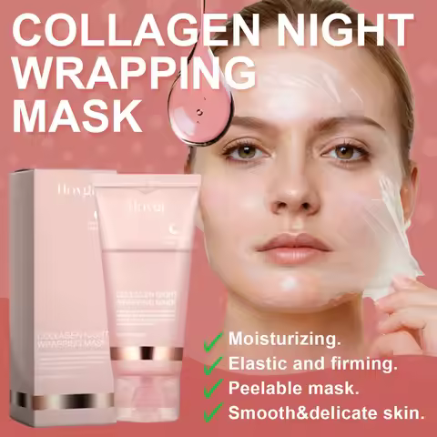 Collagen Overnight Wrapping Peel Off Facial Mask Set Korean Collagen Night Wrapping Mask Deeply Hydr