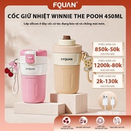 316 stainless steel thermos cup Fquan cute coffee cup 450mL Cup with straw Wide mouth cup Keeps cold