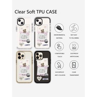 Top Girl Studio Coquette Stickers Simple Clear Soft TPU iPhone Case For iPhone 16 15 14 13 12 11 Pro