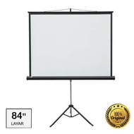 Layar Projector Tripod Portable Screen 84 X 84 inch