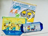 USJ Hotel Universal Port Minions cases bag pencil case 日本環球片場  小小兵酒店 拉鏈袋、索性袋、筆袋 （一套三件$100）