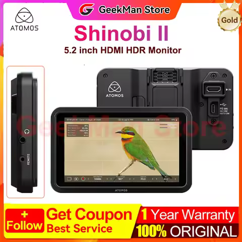 For Atomos Shinobi II 5.2" 4K HDMI- HDR Monitor HD video input Atom HDR display 5.2" on-camera monit
