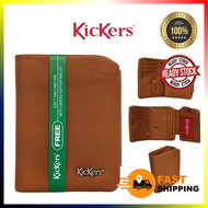 KICKERS ORIGINAL GENUINE LEATHER LONG WALLET ZIP ZIPPER MEN WOMEN DOMPET BEG DUIT WALLET PANJANG KUL