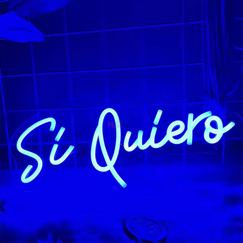 Si quierq Neon Sign Room Wall Decor Spanish Language Neon Lights Led Lamps Sign Wedding Party Restau