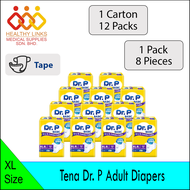Tena Dr. P Adult Diapers (1 Carton 12 Packs) - Size M (10x12) / L (8x12) / XL (8x12)