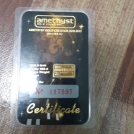 1 gram 999 pure Amethyst gold bar