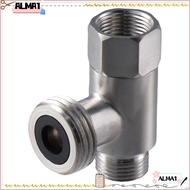 ALMA Three Way Angle Valve, One in Two Out 3/8 Inch and 1/2 Inch Water Pipe Diverter, Anti-rust 304 Stainless Steel T-joint Three-way Adapter Water-tap