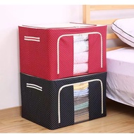 100L (60x42x40cm) Storage Box Foldable Large Detachable Cloth Storage Cloth Organiser Steel Frame