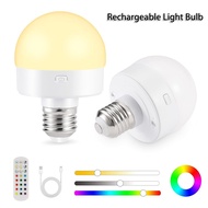 15 Colors Rechargeable Light Bulb E26 Removable E26 Light Bulb With Remote Control Dimming Suitable 