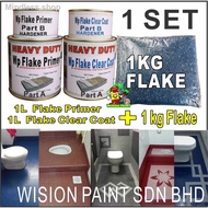 ◈1 set DIY Epoxy Flake Coating ( 1KG / 1L WP PRIMER CLEAR COAT ) lantai floor Toilet Waterproofing fwpc
