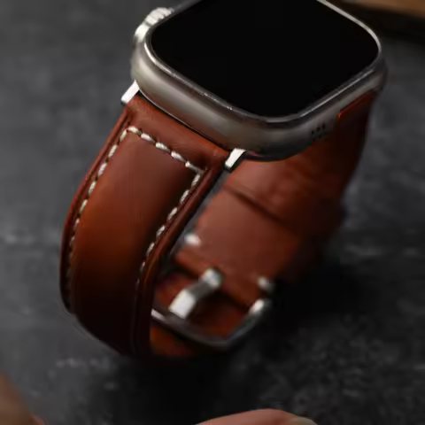 Handmade Head Layer Cowhide Leather Strap Brown ForIwatch Apple Watch Ultra S8 S7 49MM 45MM 44MM Men