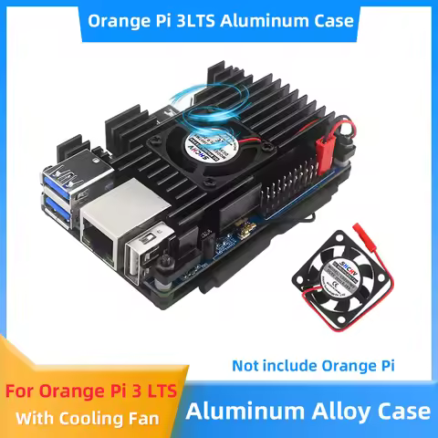Orange Pi 3 LTS Aluminum Case Proect Shell Active Passive Cooling Radiator Box with Fan Siliceous He