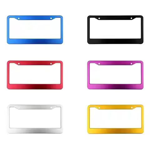 Amazon Cross-border Aluminum Alloy License Plate Frame Red Color Us Standard Car Plate Bracket Photo