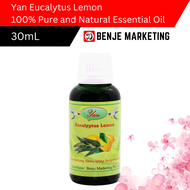 Benje Yan's Eucalyptus Lemon Essential Oil 30ml and 10ml. Pure and Natural. Rejuvenating. Refreshing. Aromatherapy. Diffuser.