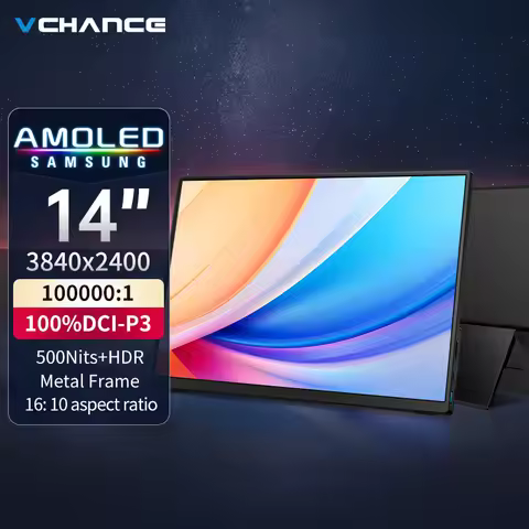VCHANCE 14'' Portable Oled Monitor 3840x2400 16:10 500Nits HDR Metal Frame Travelling Display for PC