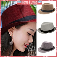 ci Fedora Hat for Men Spring Summer Sun Hats Teardrop Fedora with Black Bands
