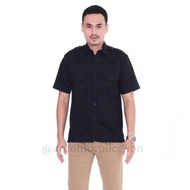 KEMEJA Black Short Sleeve Civil Servant Uniform, Black PDH Uniform, Civil Servant Uniform, Black Shi