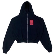 Long Sleeve Zip Hoodie 777 Ver.2 Size : M/L Color : Black Form : Boxy