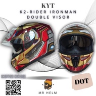 Helm Kyt K2 Rider Marvel Edition Iron Man Double Visor Mr