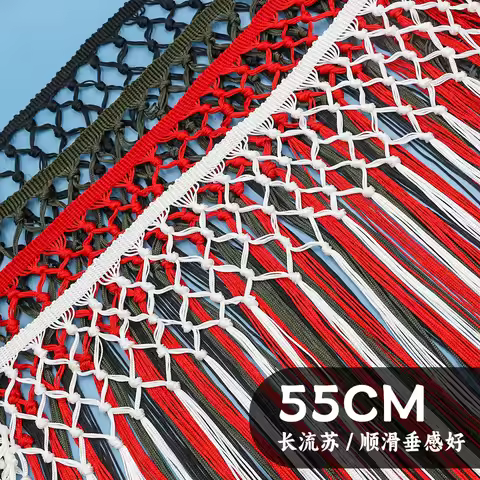 2Yard/Lot Polyester Hand Knotted 55CM Long Tassel Lace Trim Dance Skirt Accessories Clothing Shawl H