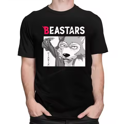 Classic Beastars T-Shirt Men Animal Wolf Anime Furry Manga Tshirts Vintage Premium Cotton Tee Camisa