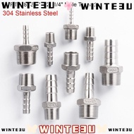 WINTE3U 1Pcs Pipe Joint, 304 Stainless Steel BSPT Hose Connector, Durable 6mm To 12mm Male Thread 1/