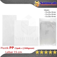 Thick PP Plastic Bag BENING Width 15 x 20 cm x 10 Mic Transparent Plastic/ 15 x 25 - 30 x 0.10 Micro